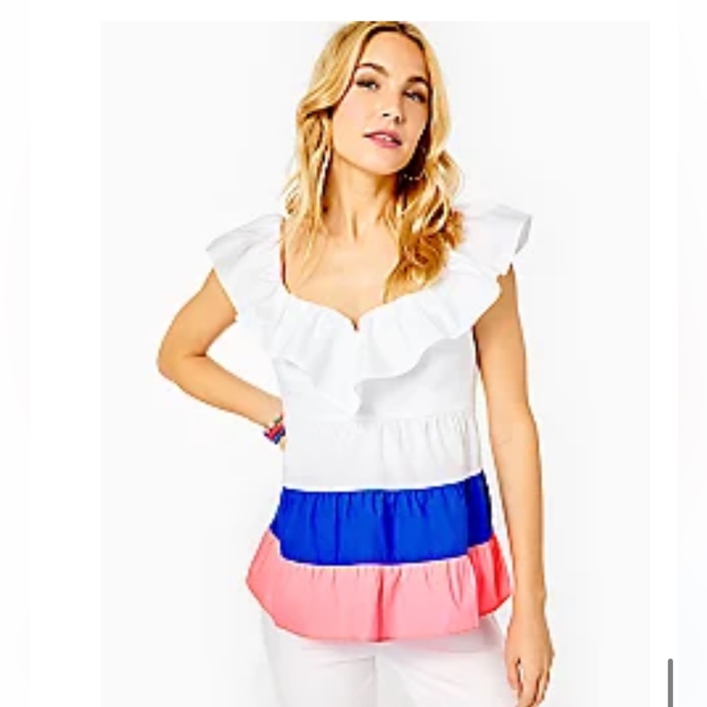 Lilly Pulitzer | Emie Ruffle Top - Picture 2 of 7